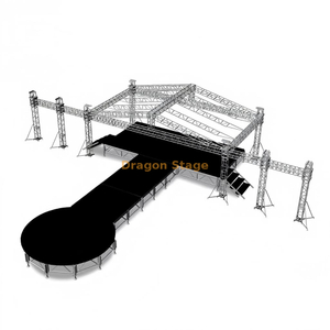 تروس إضاءة الكنيسة الألومنيوم المربعة 14 × 12 × 6 م مع أجنحة شاشة LED 7 م ومجموعة الخطوط 3 م