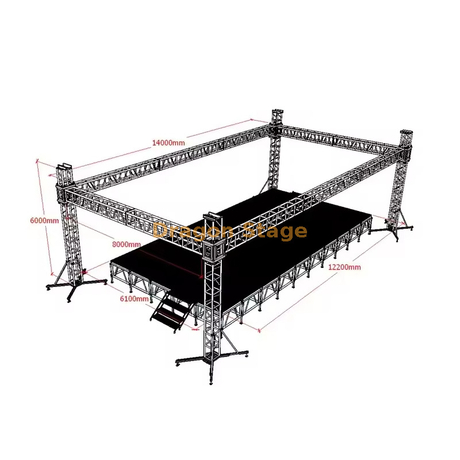 نظام تروس إضاءة الأحداث الألومنيوم الثقيل 14 × 8 × 6 م (ارتفاع 6 م)