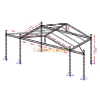 سقف الحفلة الاحترافي مقاس 19 × 12 × 10 م مع أجنحة LED بطول 5 م