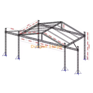 سقف الحفلة الاحترافي مقاس 19 × 12 × 10 م مع أجنحة LED بطول 5 م