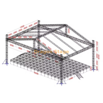 19x12x8m 4-Pillar Bolt Truss تروس سقف من الألومنيوم