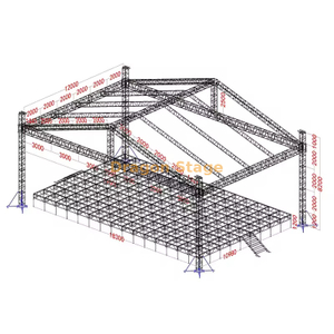 19x12x8m 4-Pillar Bolt Truss تروس سقف من الألومنيوم