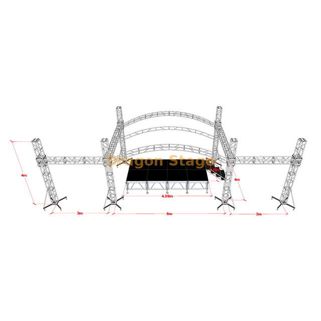 6x4x4mm منحنى منحنى سقف الجمالون مع أجنحة عرض LED 3M 