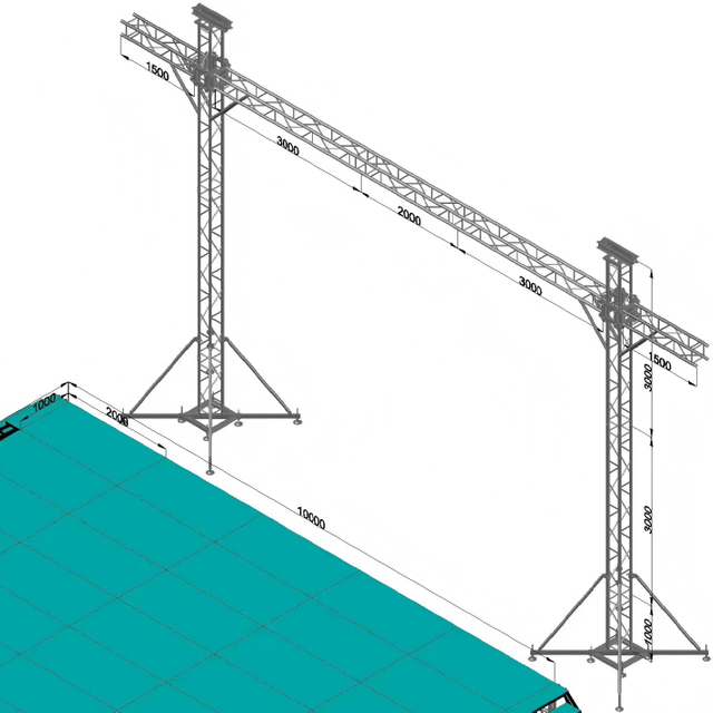 11x7m خلفية احترافية ونظام تروس شاشة LED