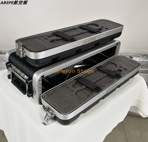 ABS 2U210 حقيبة ترولي بعجلات 19 بوصة خزانة معدات مضخم الصوت