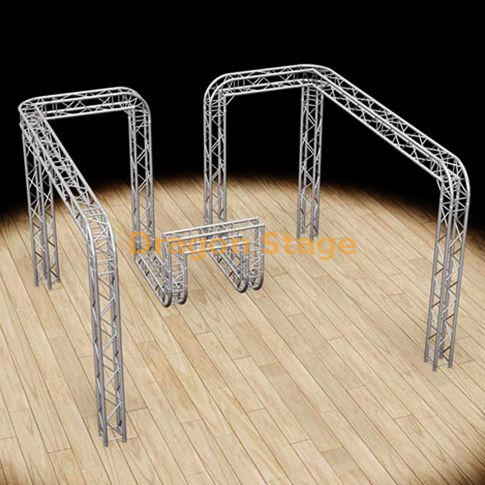 Global Truss 16'x15'x10 'كشك المعرض التجاري / نظام العرض - F34 Box Truss مع زوايا دائرية وكشك مدمج