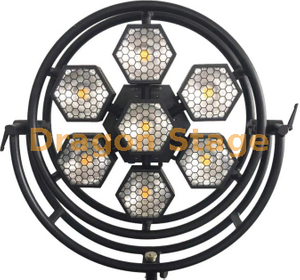 7 أضواء خلفية بكسل COB سداسية دائرية