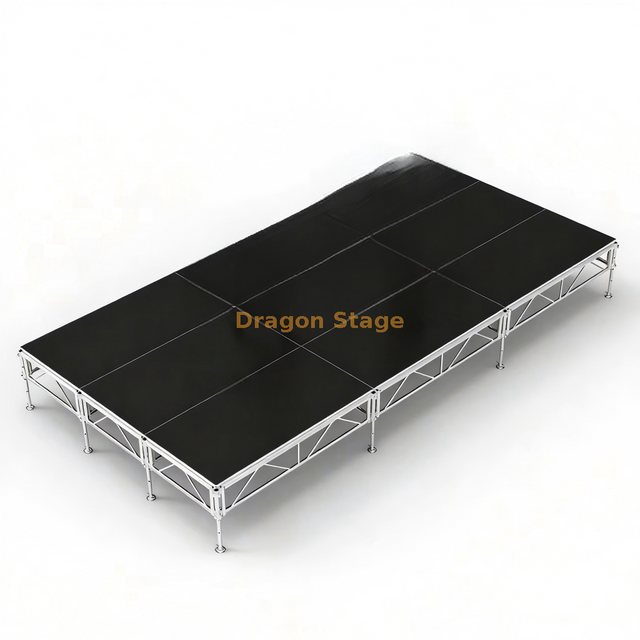 مسرح حفلات صغير محمول منزلي مقاس 6 × 3 م مع درجين
