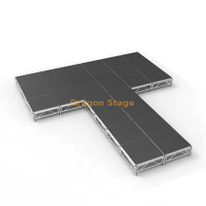 طقم مسرح محمول على شكل حرف T 8.54 × 7.32 م | ارتفاع قابل للتعديل 0.4 م - 0.8 م منصة وحدات الألومنيوم