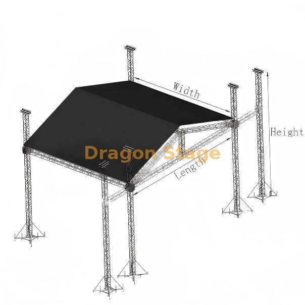 تروس نظام إضاءة الحفلات الموسيقية تروس ألومنيوم 14x10x14m