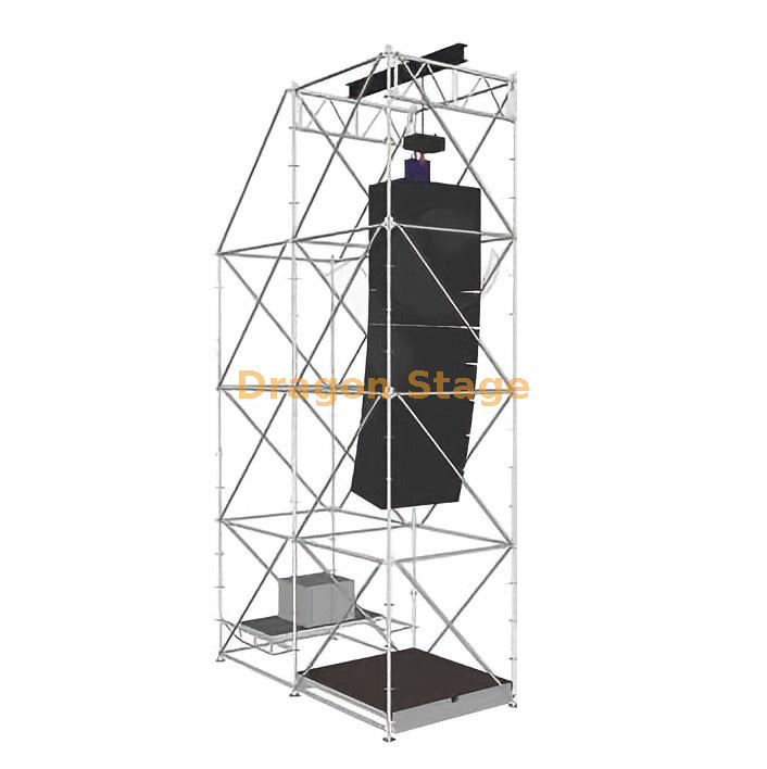 نظام تعليق DragonStage 2x4x8m Ringlock Line Array مع الصابورة ومنصة العمل