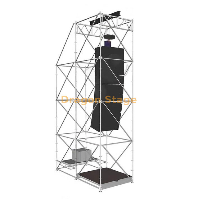 نظام تعليق DragonStage 2x4x8m Ringlock Line Array مع الصابورة ومنصة العمل
