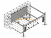 جدار خلفية LED Ringlock 16x2x8m مع مسرح ألومنيوم 12.2x7.32m وسقف تروس إضاءة 14x10x6m