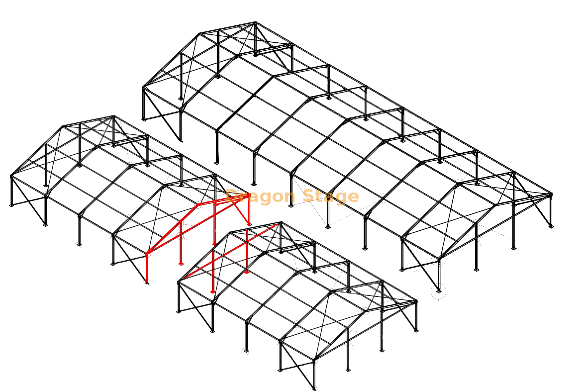 15 مترًا تمتد في الهواء الطلق أبيض حفل زفاف كنيسة سرادق الأحداث.