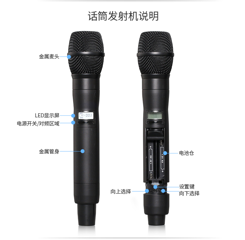 تفاصيل المهنية الحقيقية التنوع ميكروفون لاسلكي في الهواء الطلق أداء المرحلة الزفاف KTV واحد سحب اثنين من ميكروفون Lavalier u الجزء (8)