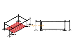 الجمالون العالمي بدون سقف لمصباح الحدث 12x10x8m 6pillar مع 2m لمكبرات الصوت المعلقة