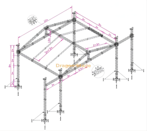 الحفل الألومنيوم في الهواء الطلق المرحلة الحدث كشك الفضة الحدث تروس مع سقف 12x9x8m