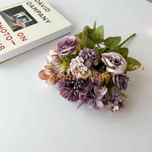 Artificial Flower Bouquet Plastic Flower Small Bouquet Rose Silk Flower Dry Flower Home Decoration (17).jpg