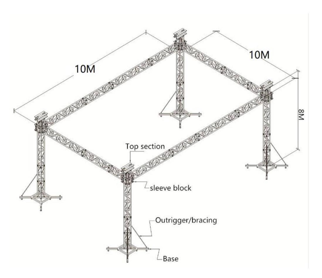 أنظمة سقف الجمالون الألومنيوم 10x10x8m