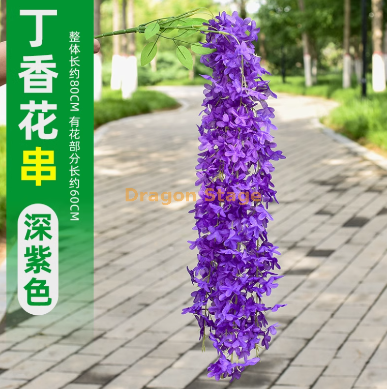 驼色 枝驼色 4 杈丁香花-深紫 1 枝