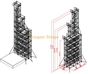 1.35m بعرض 2 متر من السقالات البالغة 22 مترًا للغوص