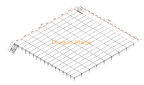 نظام مسرح كبير من الألومنيوم مقاس 19.52 × 19.52 م مع ألواح مقاس 1.22 × 2.44 م وسلالم مزدوجة