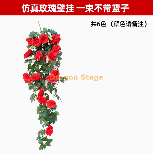 محاكاة الجدار البنفسجي معلقة السحلية كبيرة التطريز البلاستيكي الاصطناعي زهرة الحرير الزهور الزهور الجدار الوردة معلقة 1 حزمة دون سلة - ملاحظات اللون