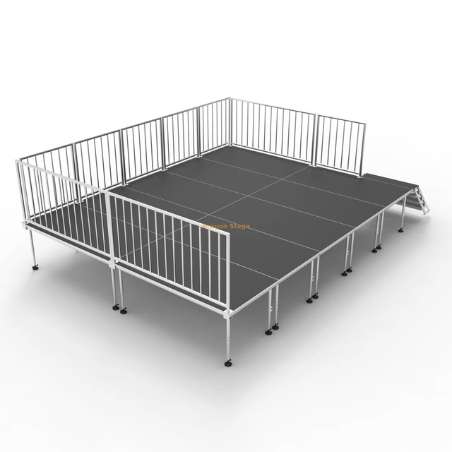 طقم منصة مسرح معيارية سريعة القفل مقاس 6.1 × 4.88 م