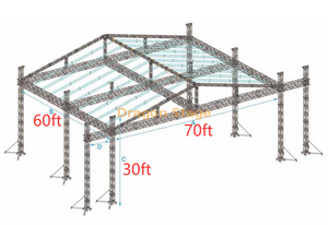 الألومنيوم المحمولة مربع سقف المرحلة تروس مصنعين 60x70x30ft