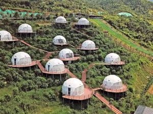 8M Pvc Hotel Resort Garden Igloo Geodesic Glamping Dome خيمة