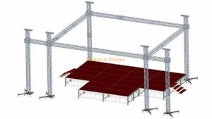 T الشكل الألومنيوم المرحلة المنصة الحفل المرحلة المحمولة 10x8x8m