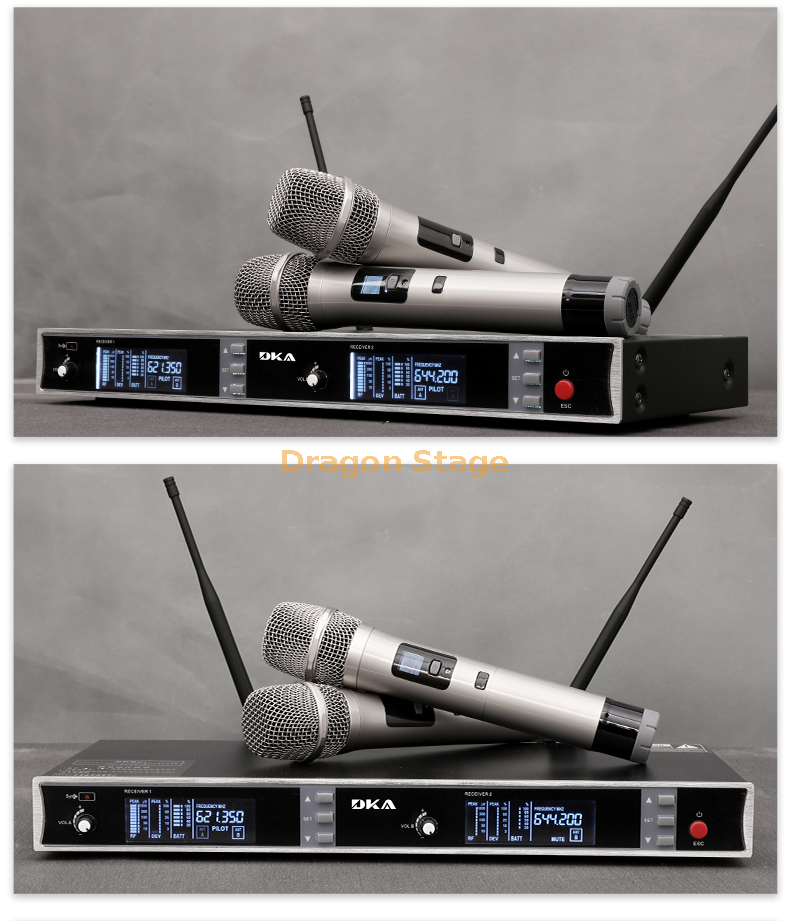 تفاصيل ميكروفون لاسلكي احترافي في الهواء الطلق ، غرفة مؤتمرات KTV ، واحدة مع ميكروفونين لغناء كاريوكي منزلي (7)