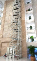 1.35x2x13.59m بناء متنقل من الألومنيوم سقالات مزدوجة مع سلم متدرج