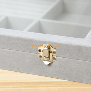 صندوق منظم مجوهرات حلية زجاجي شفاف مستطيل الشكل