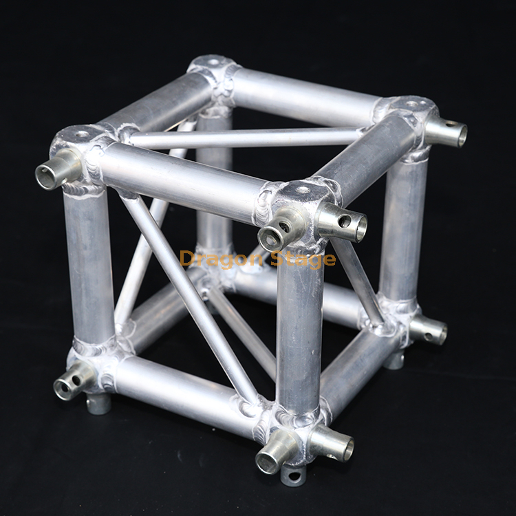 Dragonstage الألومنيوم حنفية 400x400mm / 389x389mm مربع مربع 6 طرق الزاوية الجمالون موصل مكعب