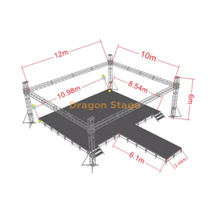 عرض أزياء المنصة من الألومنيوم مرحلة مرحلة الإعداد 12 × 10 × 6 م