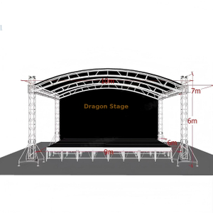 نظام تروس للسقف المنحني من الألومنيوم مقاس 10 × 7 × 6 م - جهاز إضاءة احترافي عالي الجودة للحفلات الموسيقية بطول 6 م
