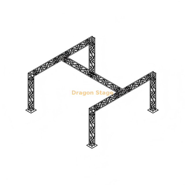 نظام تروس إضاءة المسرح المحمول من سبائك الألومنيوم مقاس 6 × 6 م - جسر للحدث الاحترافي عالي التحمل بطول 3 م