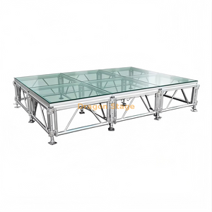 الألومنيوم واضح الاكريليك الزجاج الديكور مرحلة الزفاف 3.66x2.44m الارتفاع 0.4-0.6m