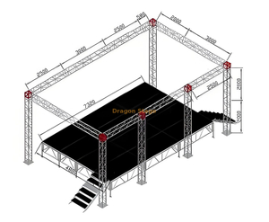 مخصصة للإضاءة DJ Truss 8.58x5x4m