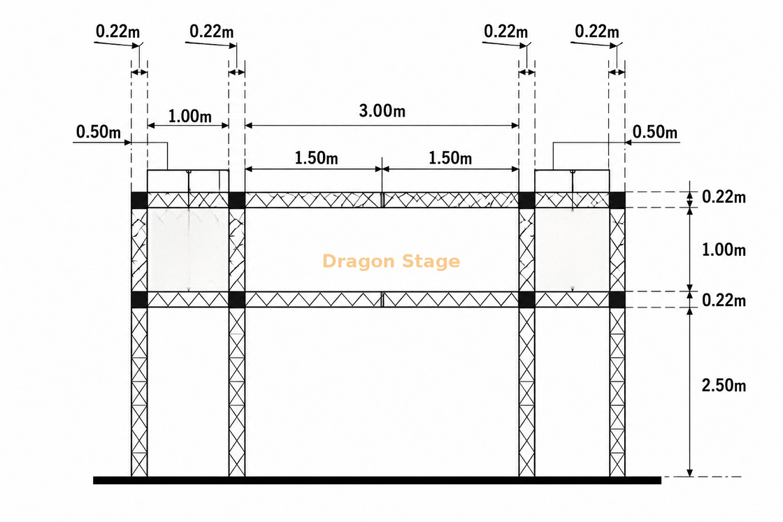 6x1.5x4m جسرية مدخل تروس الألومنيوم للأحداث الرياضية ولافتات الأحداث